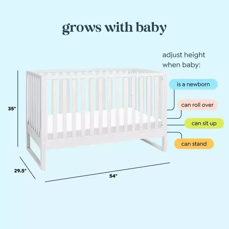 Lit de bébé convertible 3-en-1, se transforme en lit de tout-petit et en lit double, non toxique, certifié GREENGUARD Gold