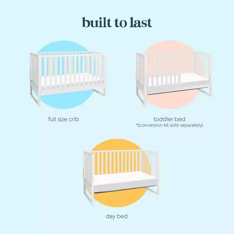 Lit de bébé convertible 3-en-1, se transforme en lit de tout-petit et en lit double, non toxique, certifié GREENGUARD Gold