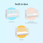 Lit de bébé convertible 3-en-1, se transforme en lit de tout-petit et en lit double, non toxique, certifié GREENGUARD Gold