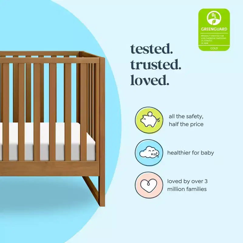 Lit de bébé convertible 3-en-1, se transforme en lit de tout-petit et en lit double, non toxique, certifié GREENGUARD Gold