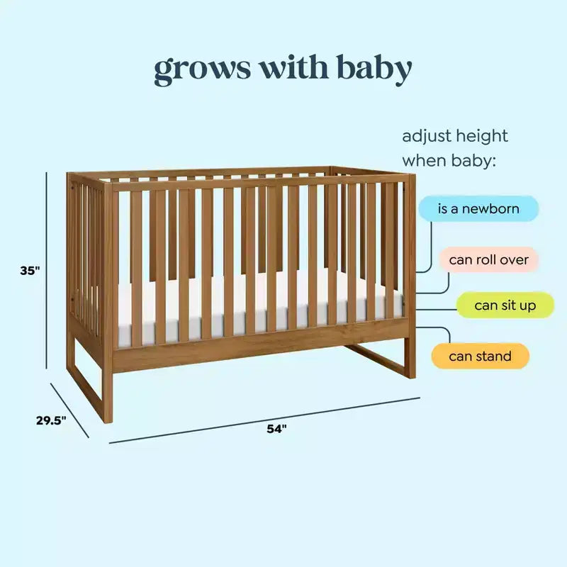 Lit de bébé convertible 3-en-1, se transforme en lit de tout-petit et en lit double, non toxique, certifié GREENGUARD Gold