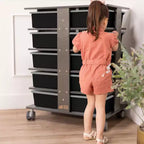 Tour de rangement mobile à 20 compartiments avec 20 bacs de rangement, grille 5x4, mobilier de salle de classe pour enfants