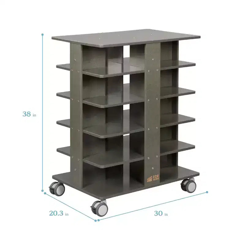 Tour de rangement mobile à 20 compartiments avec 20 bacs de rangement, grille 5x4, mobilier de salle de classe pour enfants