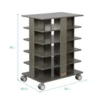 Tour de rangement mobile à 20 compartiments avec 20 bacs de rangement, grille 5x4, mobilier de salle de classe pour enfants