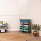 Tour de rangement mobile à 20 compartiments avec 20 bacs de rangement, grille 5x4, mobilier de salle de classe pour enfants