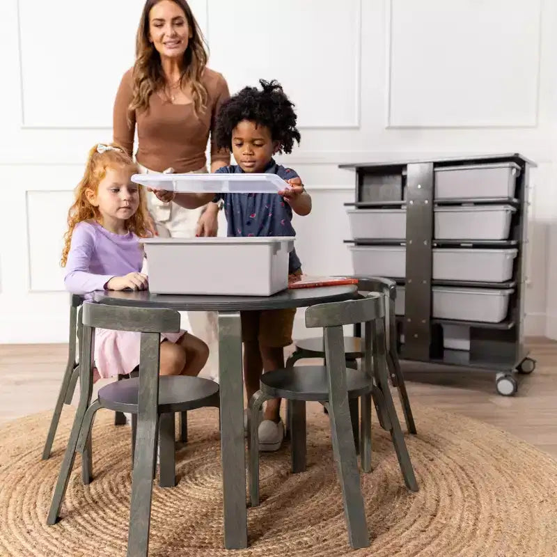 Tour de rangement mobile à 20 compartiments avec 20 bacs de rangement, grille 5x4, mobilier de salle de classe pour enfants
