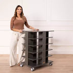 Tour de rangement mobile à 20 compartiments avec 20 bacs de rangement, grille 5x4, mobilier de salle de classe pour enfants