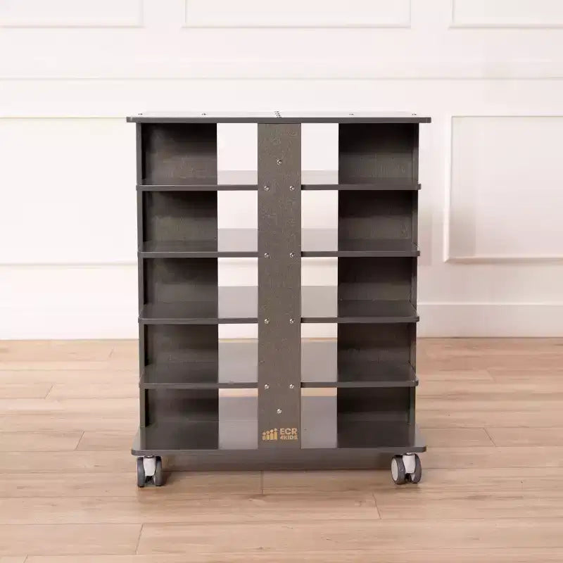 Tour de rangement mobile à 20 compartiments avec 20 bacs de rangement, grille 5x4, mobilier de salle de classe pour enfants