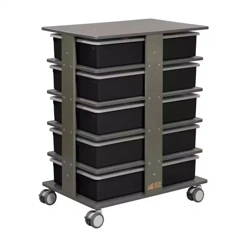 Tour de rangement mobile à 20 compartiments avec 20 bacs de rangement, grille 5x4, mobilier de salle de classe pour enfants