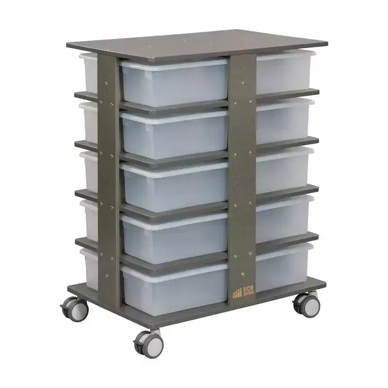 Tour de rangement mobile à 20 compartiments avec 20 bacs de rangement, grille 5x4, mobilier de salle de classe pour enfants