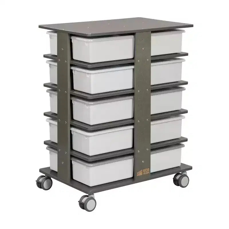 Tour de rangement mobile à 20 compartiments avec 20 bacs de rangement, grille 5x4, mobilier de salle de classe pour enfants