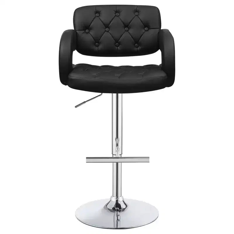Tabourets de bar pivotants à hauteur réglable, assise rembourrée, base chromée, ensemble pour cuisine et salle à manger