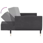 Canapé-lit convertible 2 places, Velours gris foncé, Dossier réglable, 2 oreillers inclus