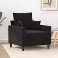 Fauteuil d'appoint en velours, Noir, 23,6", Structure en métal, Rembourrage en mousse épaisse, Fauteuil de salon moderne