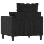 Fauteuil d'appoint en velours, Noir, 23,6", Structure en métal, Rembourrage en mousse épaisse, Fauteuil de salon moderne
