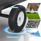 Remorque utilitaire en acier robuste, remorque tout-terrain à benne basculante, 480 litres, capacité de 340 kg avec ridelles amovibles, remorque de jardin à atteler derrière un véhicule utilitaire.