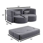 Canapé-lit pliable 2-en-1 convertible avec mousse à mémoire de forme, futon minimaliste pour salon