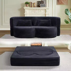 Canapé-lit pliable 2-en-1 convertible avec mousse à mémoire de forme, futon minimaliste pour salon