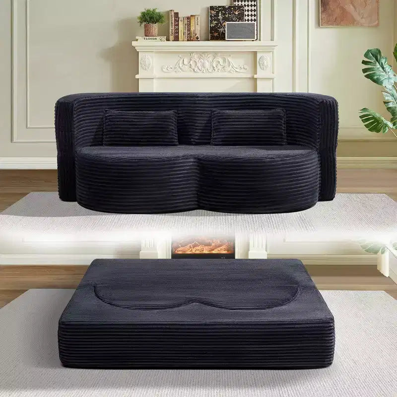 Canapé-lit pliable 2-en-1 convertible avec mousse à mémoire de forme, futon minimaliste pour salon