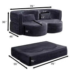 Canapé-lit pliable 2-en-1 convertible avec mousse à mémoire de forme, futon minimaliste pour salon
