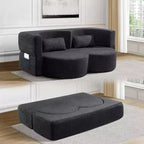 Canapé-lit pliable 2-en-1 convertible avec mousse à mémoire de forme, futon minimaliste pour salon