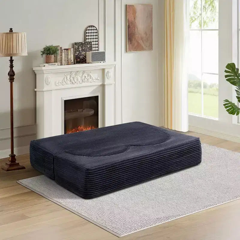 Canapé-lit pliable 2-en-1 convertible avec mousse à mémoire de forme, futon minimaliste pour salon
