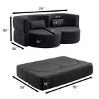 Canapé-lit pliable 2-en-1 convertible avec mousse à mémoire de forme, futon minimaliste pour salon