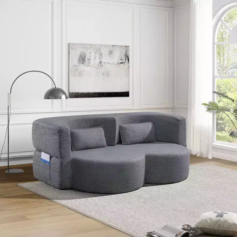 Canapé-lit pliable 2-en-1 convertible avec mousse à mémoire de forme, futon minimaliste pour salon