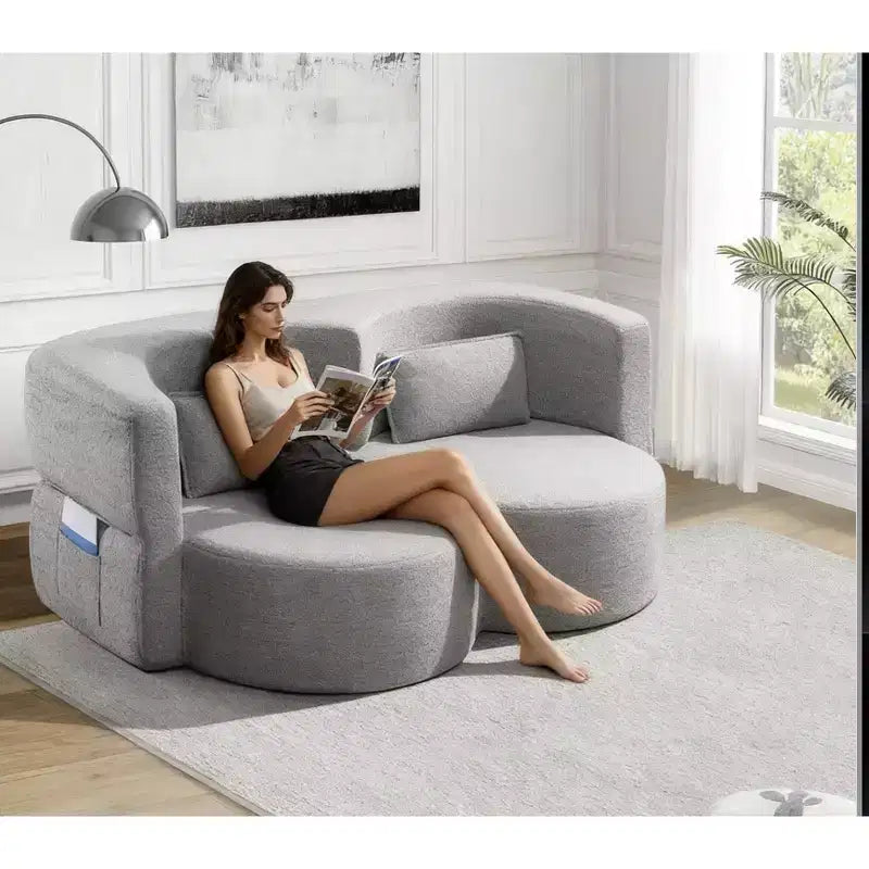Canapé-lit pliable 2-en-1 convertible avec mousse à mémoire de forme, futon minimaliste pour salon