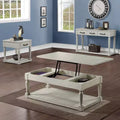 Table d'appoint style cottage, blanc albâtre, pieds tournés, tiroir de rangement et étagère inférieure, bois d'hévéa