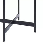 Table d'appoint ronde en bois de 20 po avec revêtement en béton, gris béton, plateau avec rebord, base en X