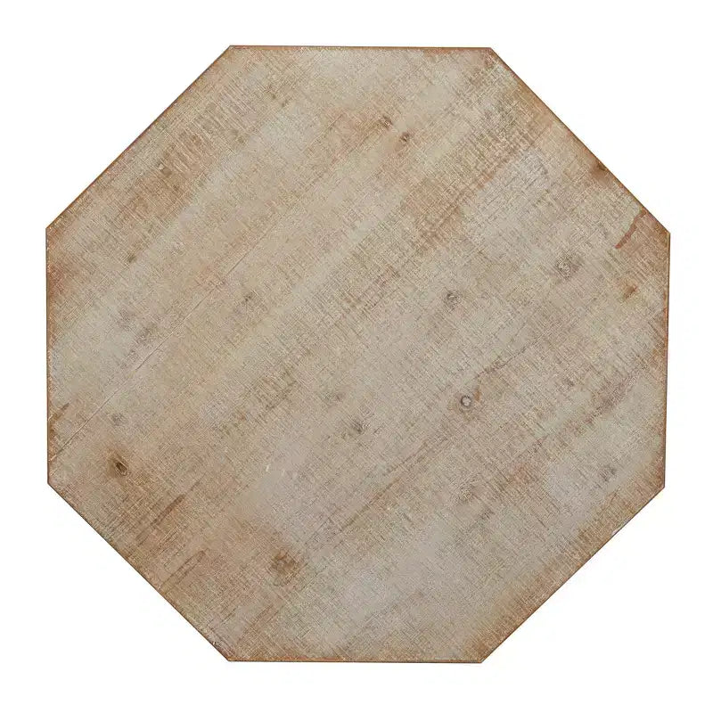 Table d'appoint en bois blanchi style ferme, marron, fabriquée à la main, aucun assemblage requis