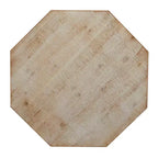Table d'appoint en bois blanchi style ferme, marron, fabriquée à la main, aucun assemblage requis