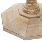 Table d'appoint en bois blanchi style ferme, marron, fabriquée à la main, aucun assemblage requis