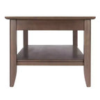 Table basse ronde Santino, gris huître, construction en bois, table basse compacte pour salon