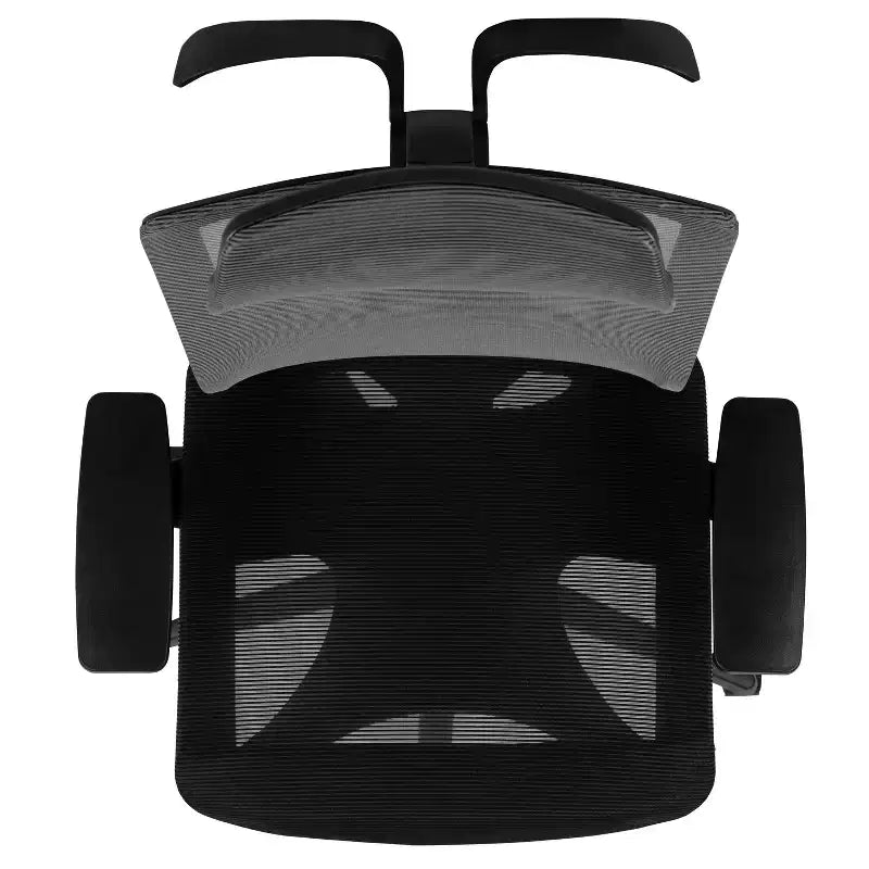 Fauteuil de bureau ergonomique en maille, inclinaison synchrone, appui-tête pivotant, soutien lombaire, accoudoirs réglables