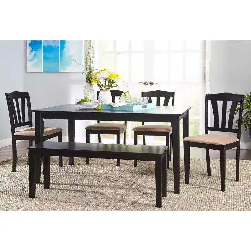 Table à manger rectangulaire en bois massif Havana, bois dur durable, mobilier de salle à manger classique