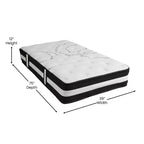 Matelas en mousse et ressorts ensachés de 12 po en boîte, Lit simple/double/grand, Confort anti-pression