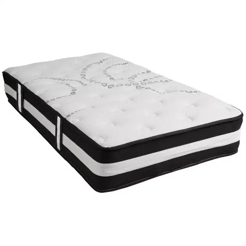 Matelas en mousse et ressorts ensachés de 12 po en boîte, Lit simple/double/grand, Confort anti-pression