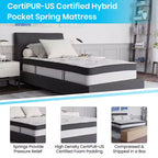 Matelas en mousse et ressorts ensachés de 12 po en boîte, Lit simple/double/grand, Confort anti-pression