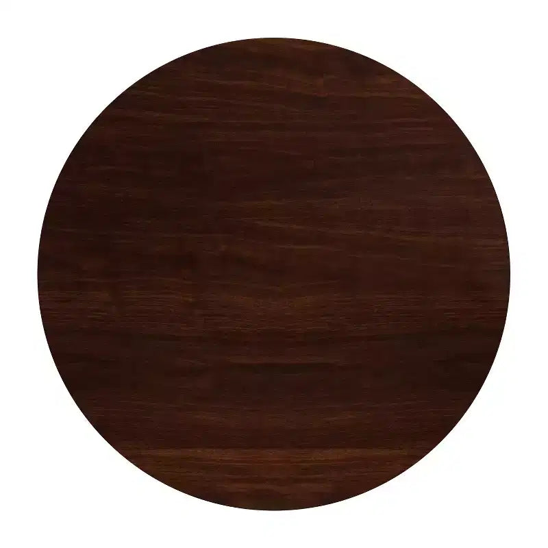 Dessus de table rond en résine haute brillance de 48 pouces avec bord tombant de 2 pouces, table de restaurant de qualité commerciale