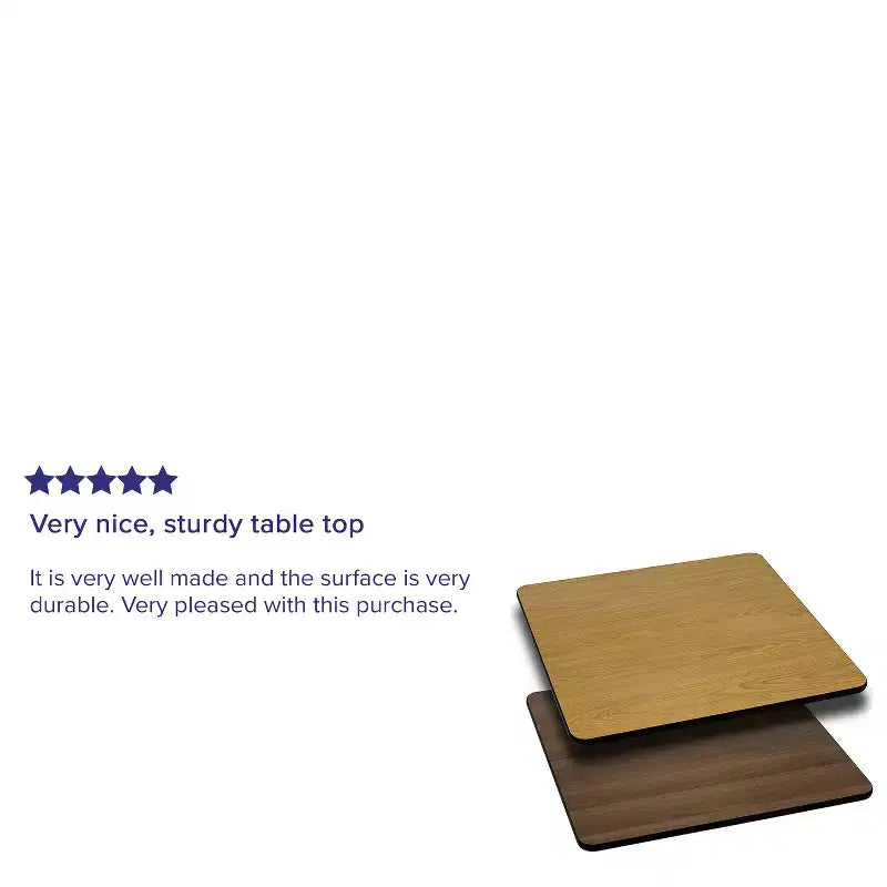 Plateau de table réversible carré 24", Surface de qualité commerciale durable