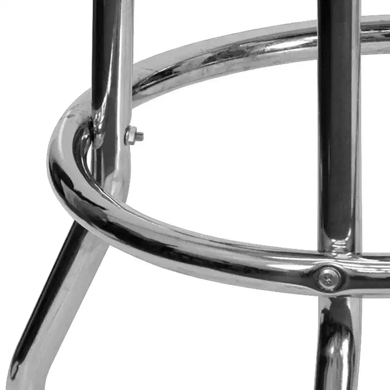 Tabouret de bar/comptoir chromé double anneau sans dossier, style restaurant, rétro