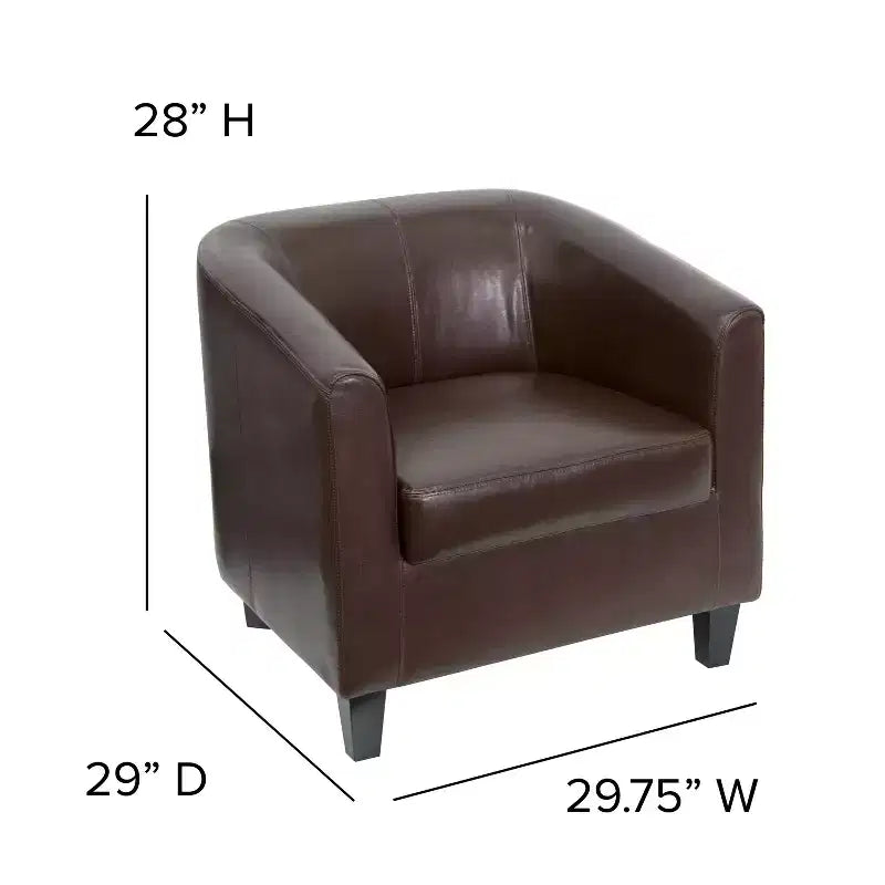 Fauteuil en cuir avec accoudoirs inclinés, fauteuil d'appoint moderne pour salon et bureau