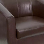 Fauteuil en cuir avec accoudoirs inclinés, fauteuil d'appoint moderne pour salon et bureau