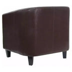 Fauteuil en cuir avec accoudoirs inclinés, fauteuil d'appoint moderne pour salon et bureau