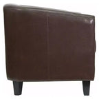 Fauteuil en cuir avec accoudoirs inclinés, fauteuil d'appoint moderne pour salon et bureau