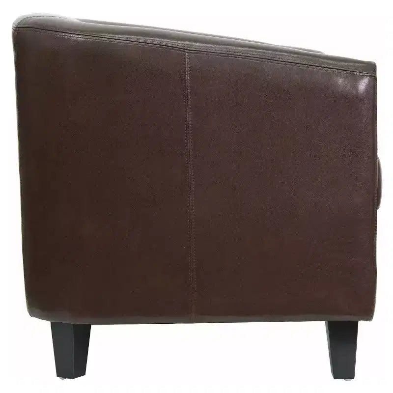 Fauteuil en cuir avec accoudoirs inclinés, fauteuil d'appoint moderne pour salon et bureau