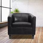 Fauteuil en cuir avec accoudoirs inclinés, fauteuil d'appoint moderne pour salon et bureau