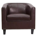 Fauteuil en cuir avec accoudoirs inclinés, fauteuil d'appoint moderne pour salon et bureau